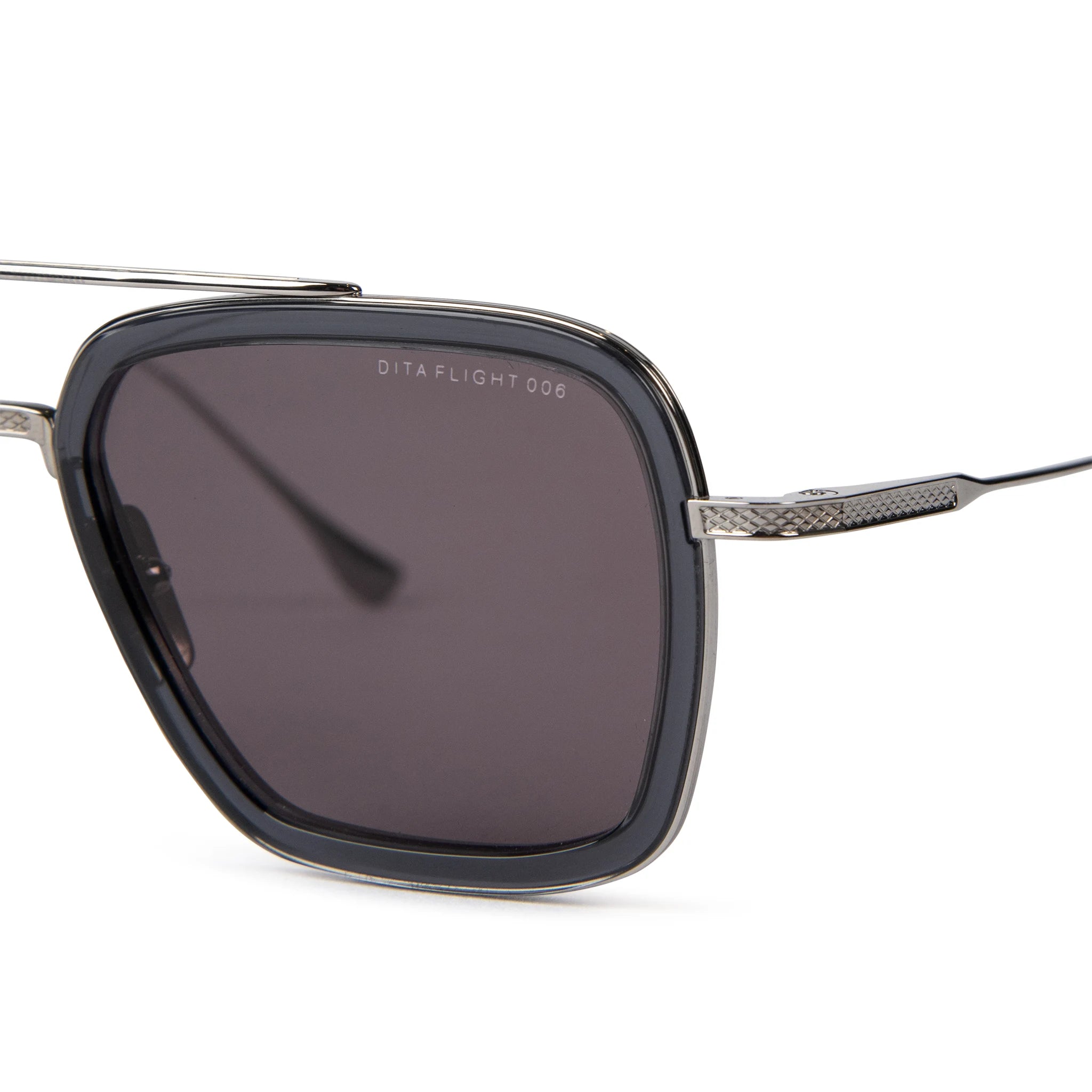 Lens view of Dita Eyewear 7806 Flight 006 Grey Black Sunglasses 7806-G-SMK-PLD-52